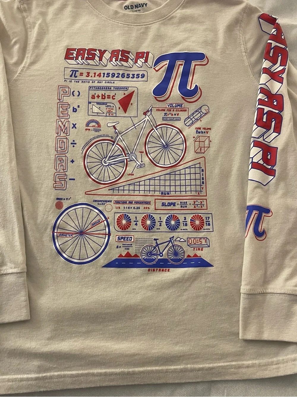 Old Navy Boys Graphic T-Shirt 3 Pack Long Sleeve 10/12 NASA Skateboard Math EUC